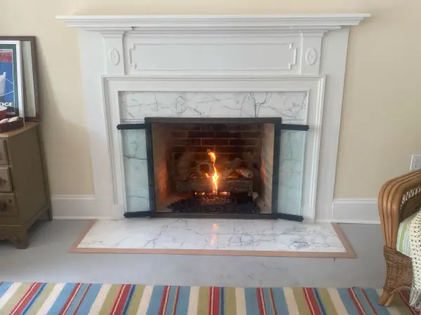 Enjoy a beautiful fireplace built by Pemberton Appliance.