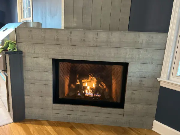 Enjoy a beautiful fireplace built by Pemberton Appliance.